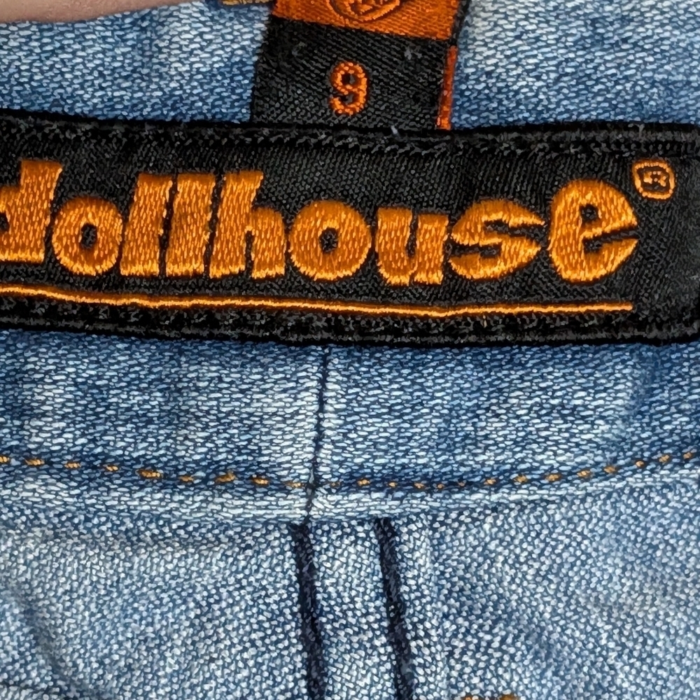 Dollhouse Jeans Women’s Size 9 Distressed Light Wash Flare Denim Vintage Y2K - Picture 13 of 16